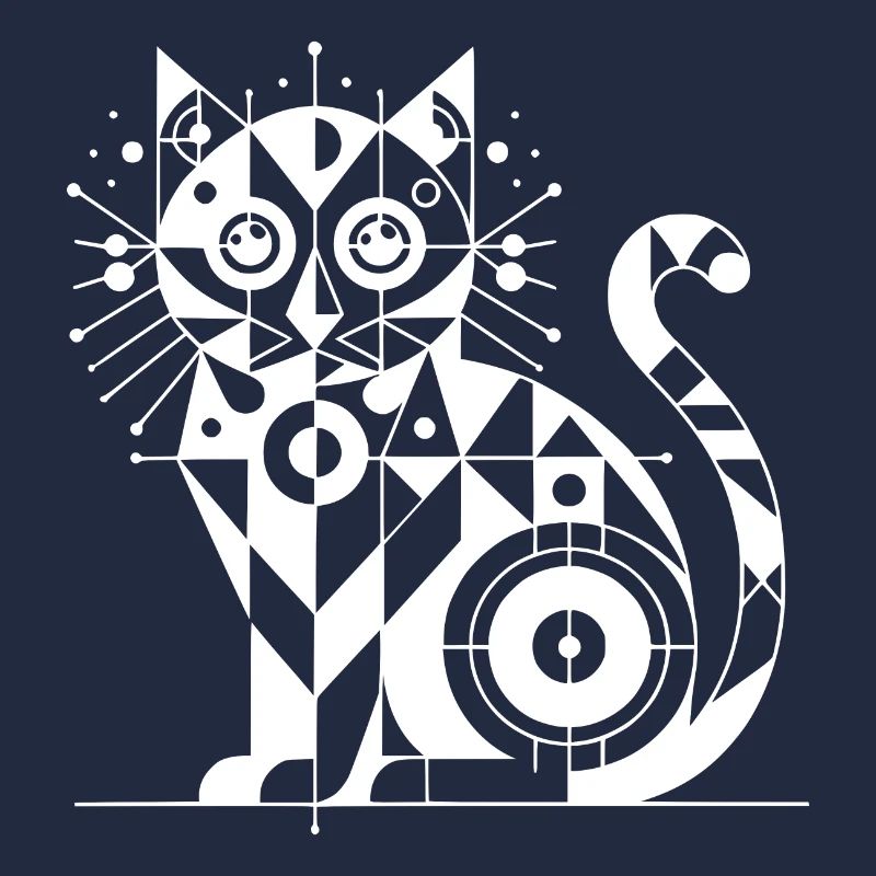 Geometric Cat Lines Design