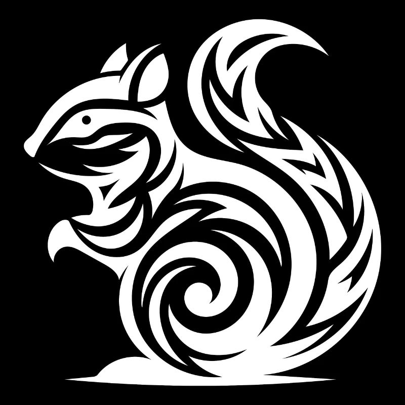 Little Baby Squirrel in Tattoo Style