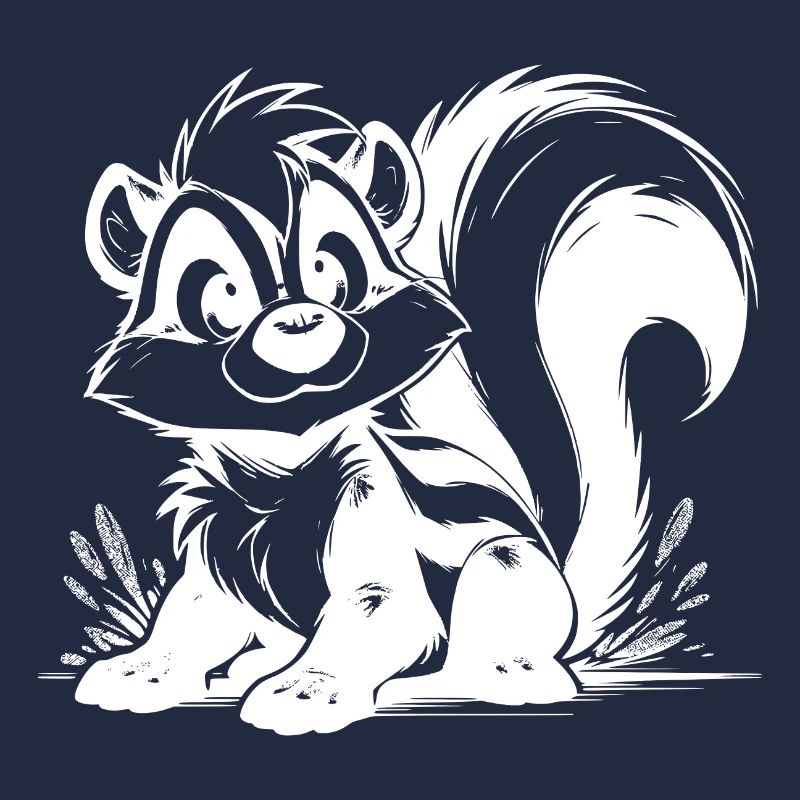 Petit mignon bébé mouffette dessin au crayon