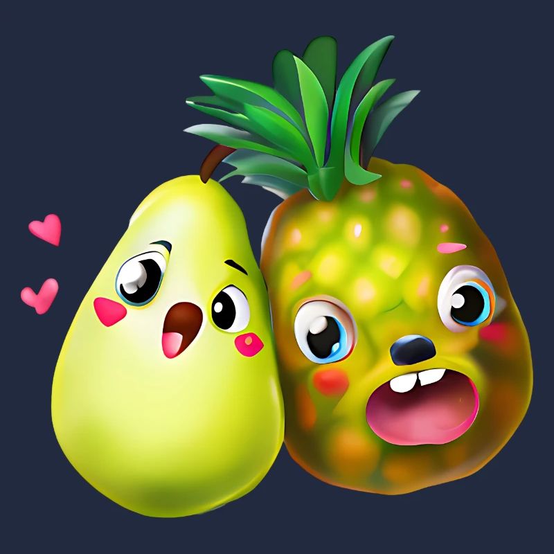 Pineapple Pear Love - Cute Fruit Design