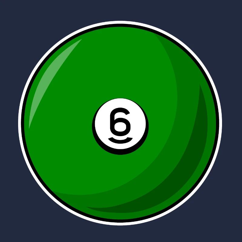 Boule de billard 6 vert Billard six