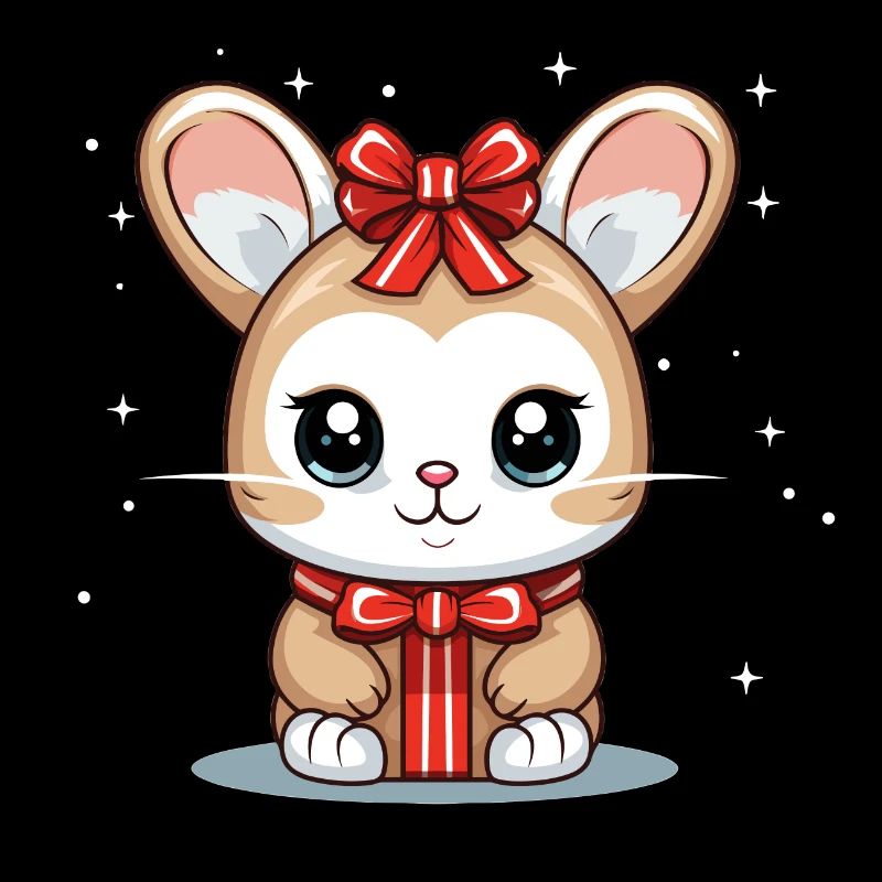 Design de Noël lapin - Style Kawaii