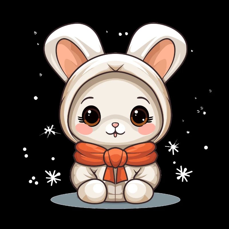 Design de Noël lapin - Style Kawaii