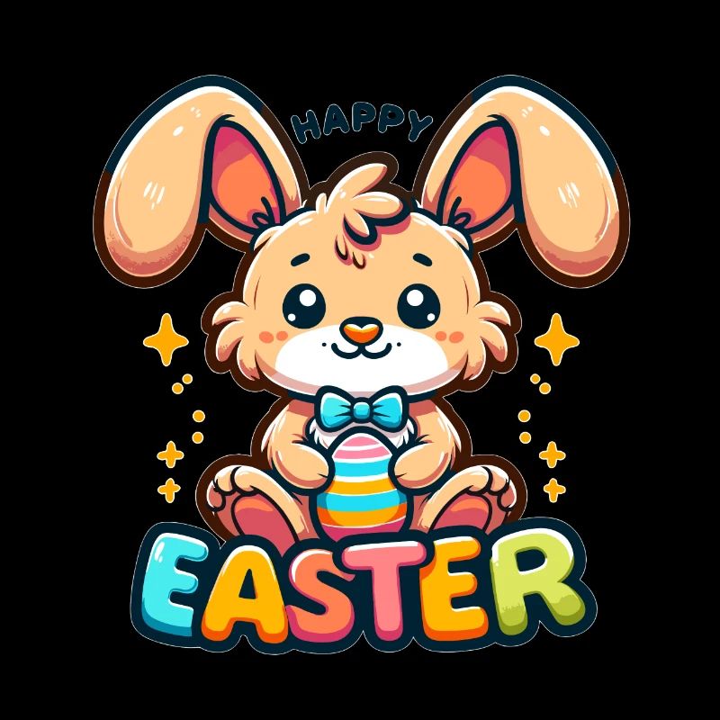 Joyeuses Pâques - Illustration de lapin de Pâques