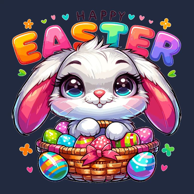 Joyeuses Pâques - Illustration de lapin de Pâques