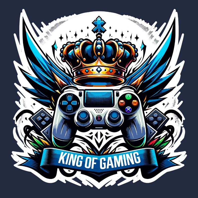 King of Gaming - Controller and Crown Illustration
