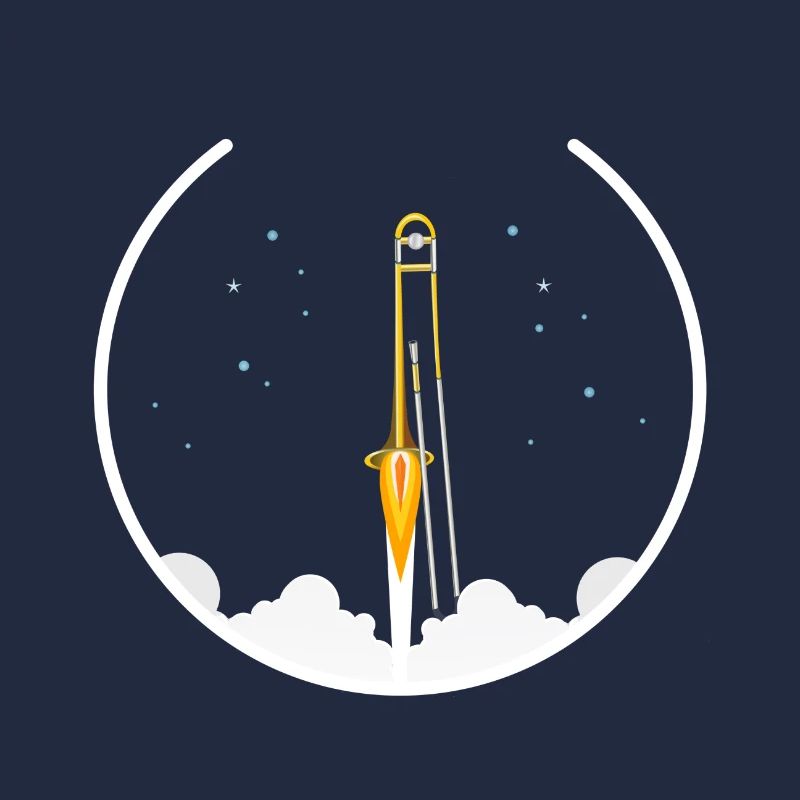 Trombone - Rocket, Funny Trombone Design