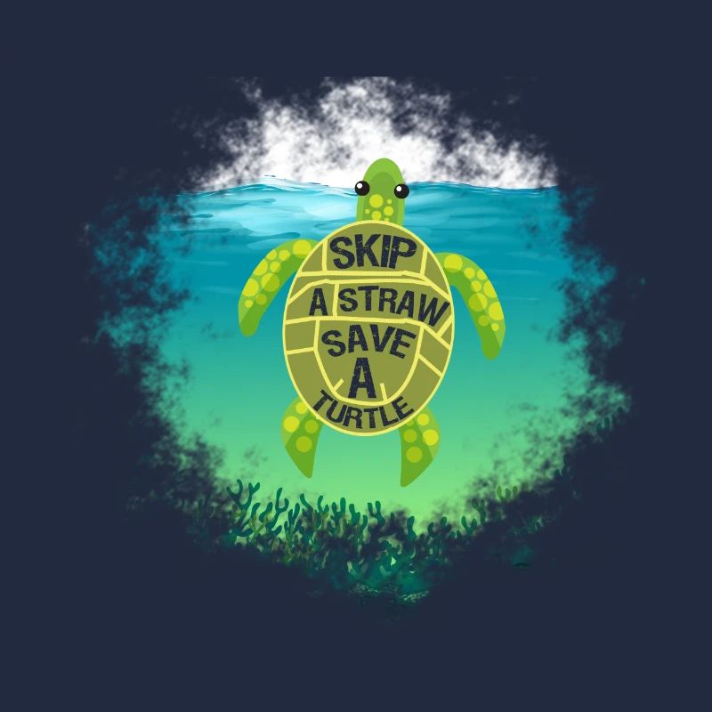 Sea Turtle Conservation Geschenk Überspringen Sie einen Strohhalm Save a