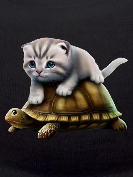 Cat on turtle