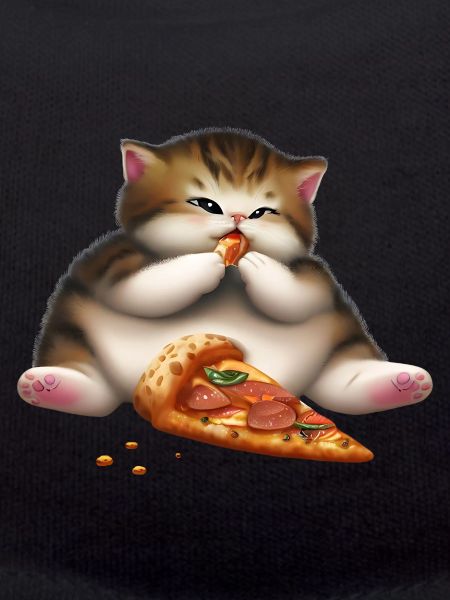 Pizza lover cat