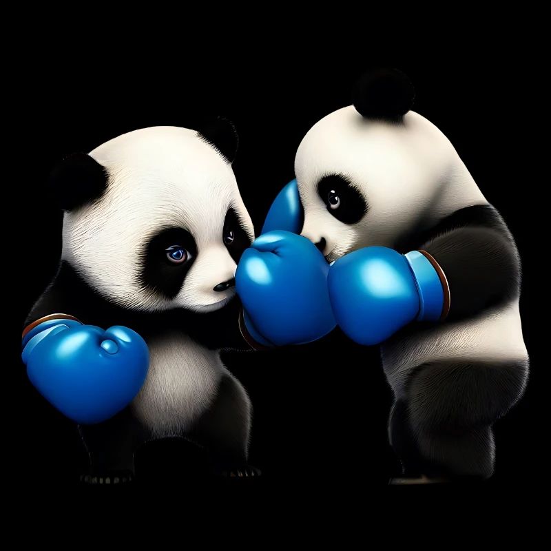 Kämpfende Panda Bären