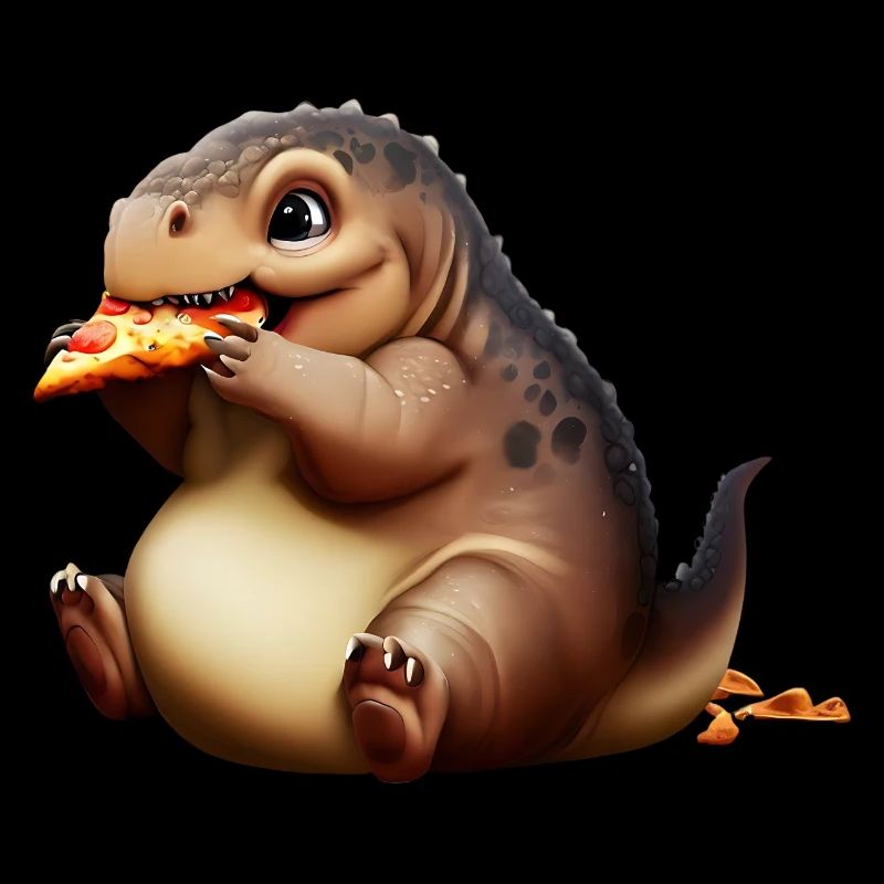 Pizza liebender Dinosaurier