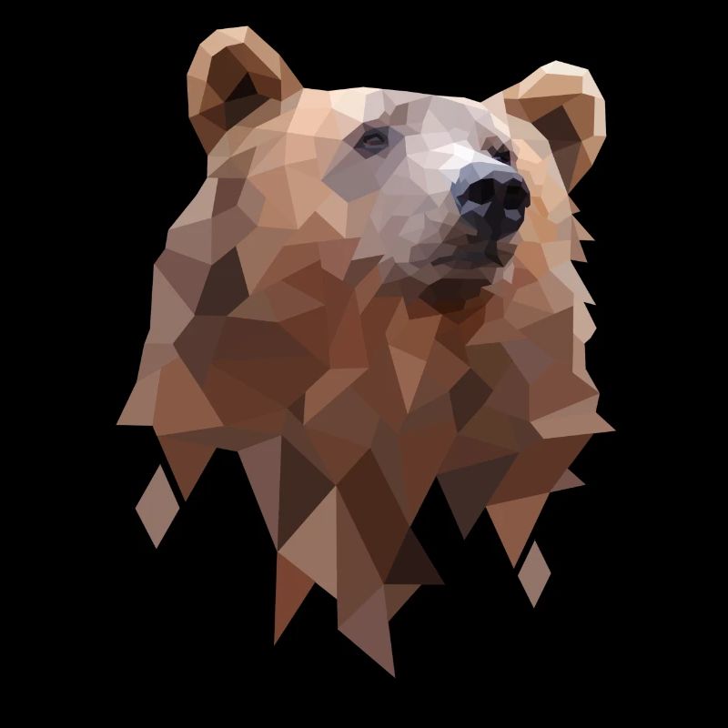 Polygon Bear Design - Bear Geometry Illustration