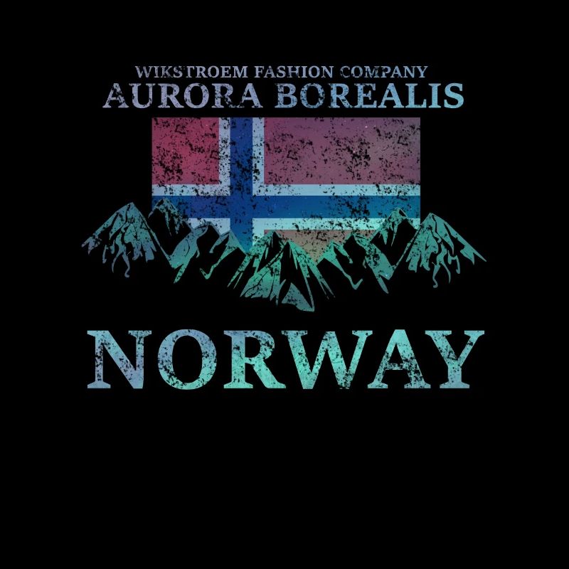 Wikstroem Norway Northern Lights Mountains Grunge