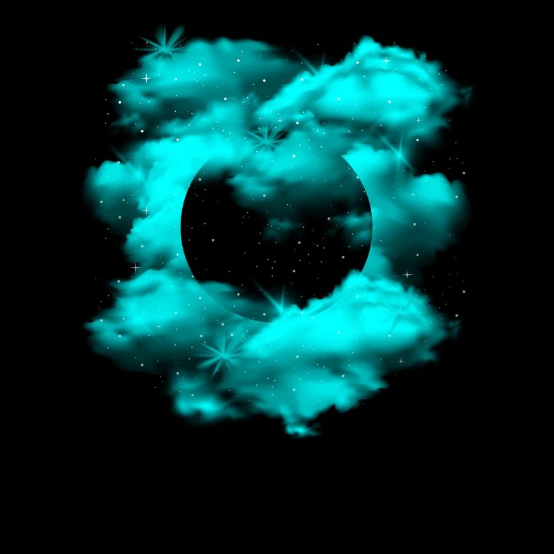 Trou noir turquoise nuage