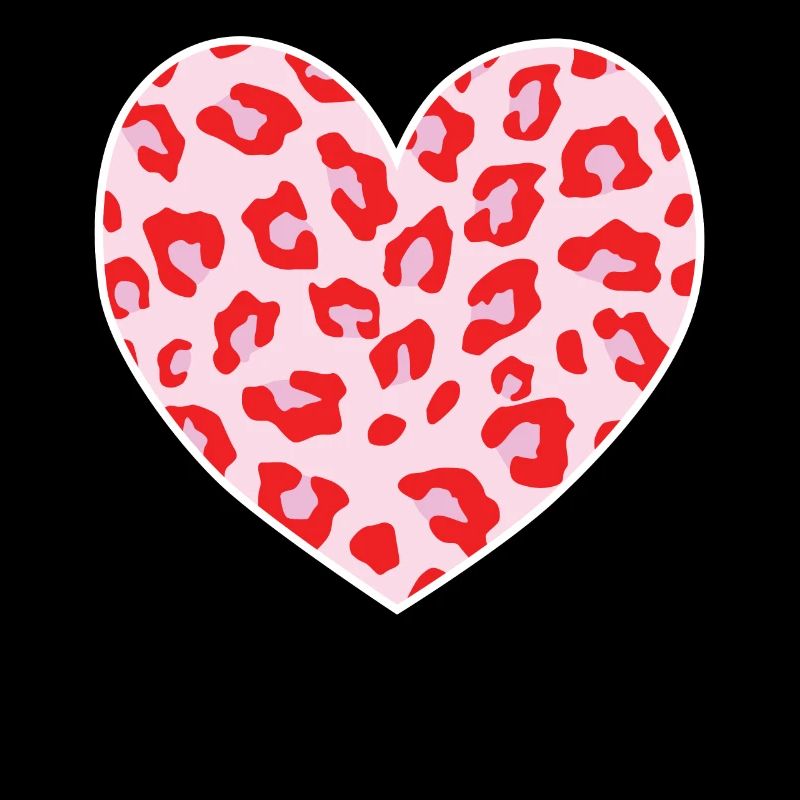 Imprimé léopard rose en forme de coeur animal guépard Prin