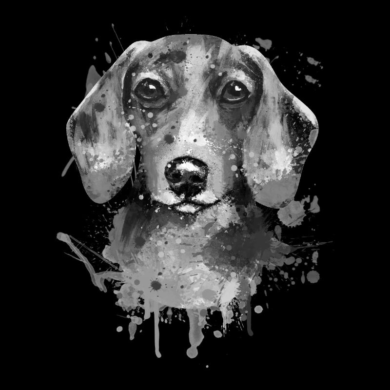 Dachshund Dackel Teckel graue Illustration
