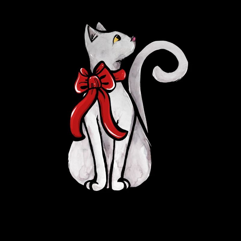 Chat de Noël blanc