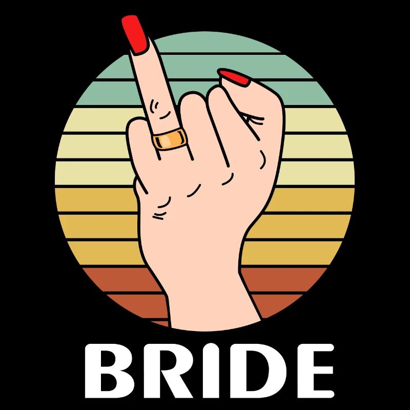 Braut Heirat Hochzeit Mittelfinger