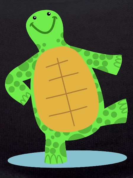 Hand drawn dancing turtle