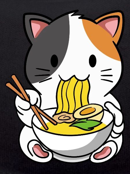 Cat ramen noodle soup
