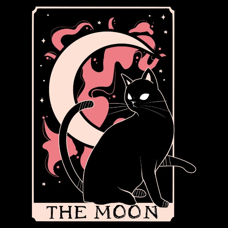 Gothique Wiccan Sorcière Chat Noir Et Lune Tarot