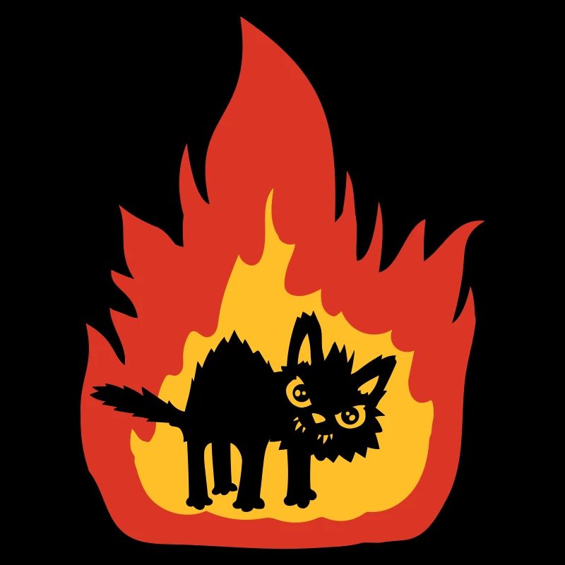 Burning hot cat