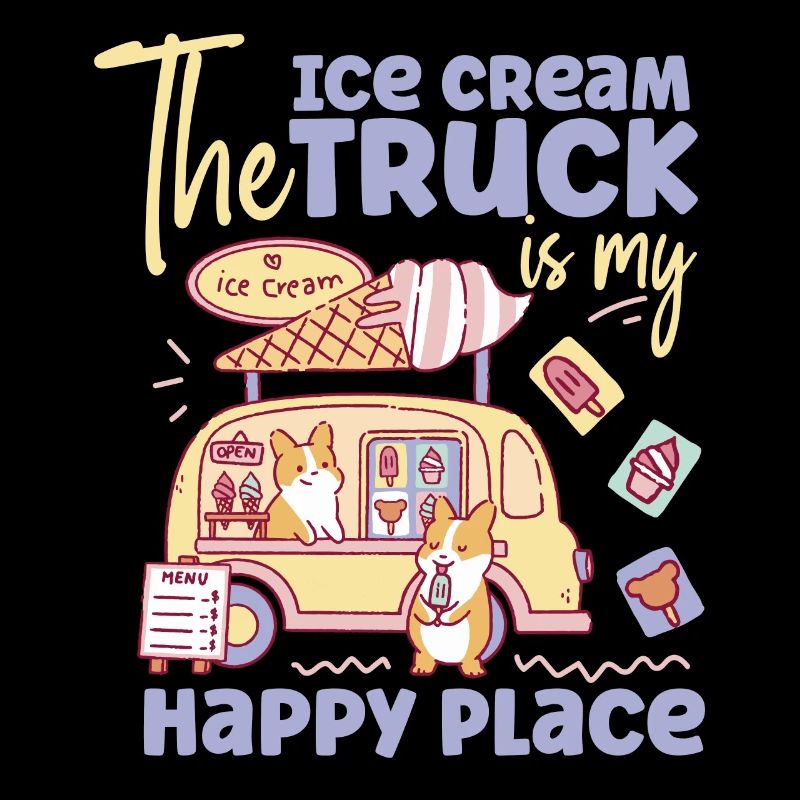 Cornet de crème glacée Le camion de crème glacée