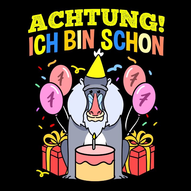 Achtung Ich Bin Schon 7 Geburtstag Pavian