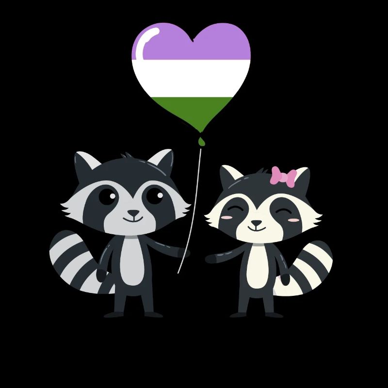 Waschbär-Paar Genderqueer Pride
