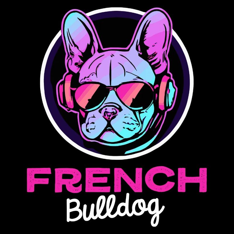 Synthwave Frenchie Bulldogge Hund Frenchie