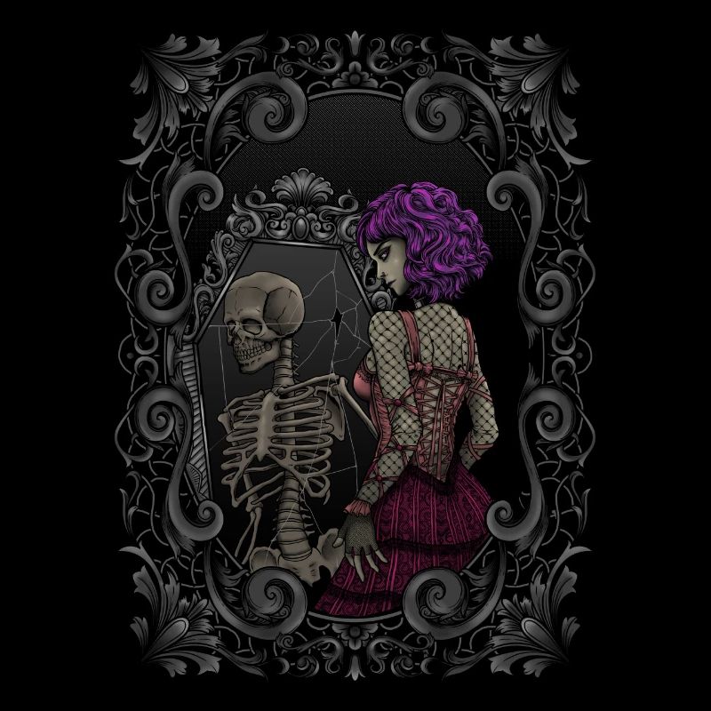 Skeleton mirror image - dead inside - Gothic