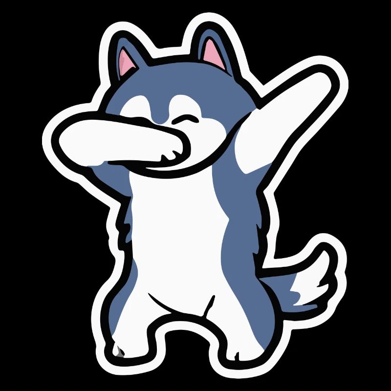 Husky Dab Dog Gift Retro