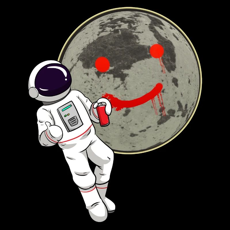 Astronaut Mond Graffiti Sprayer
