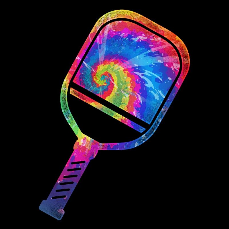 Pickleball Paddle Tie Dye Retro