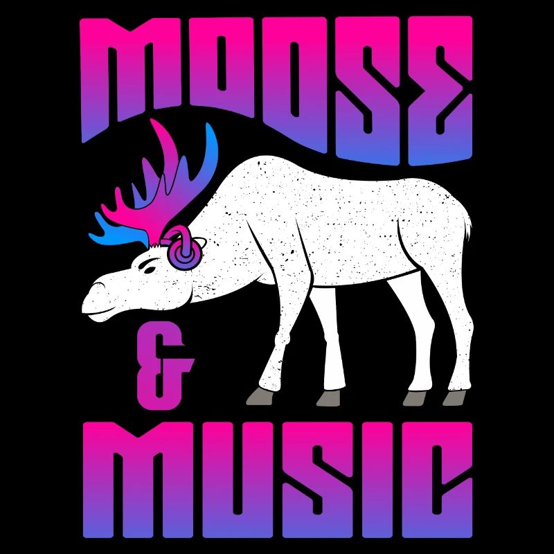 Moose and Music Notes Musician Clef Elk