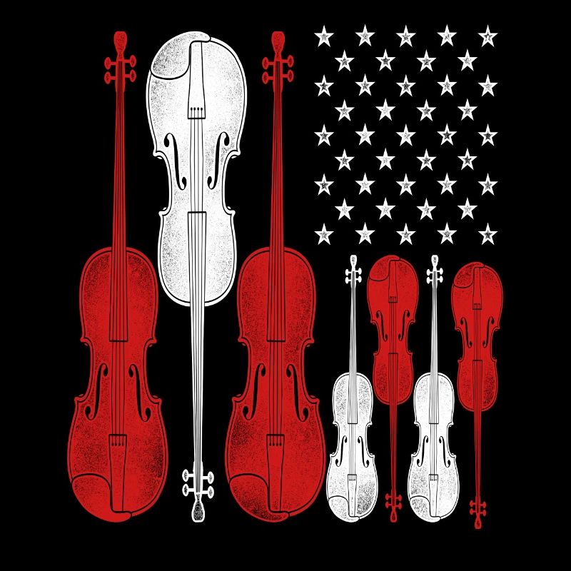 Violin Violinist Usa American Flag