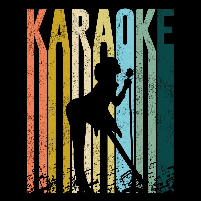 Karaoke Singer Retro Vintage