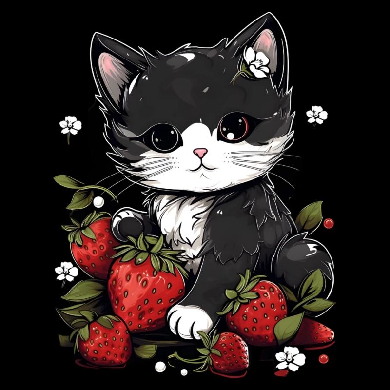 Katze Ragamuffin Erdbeere Geschenk