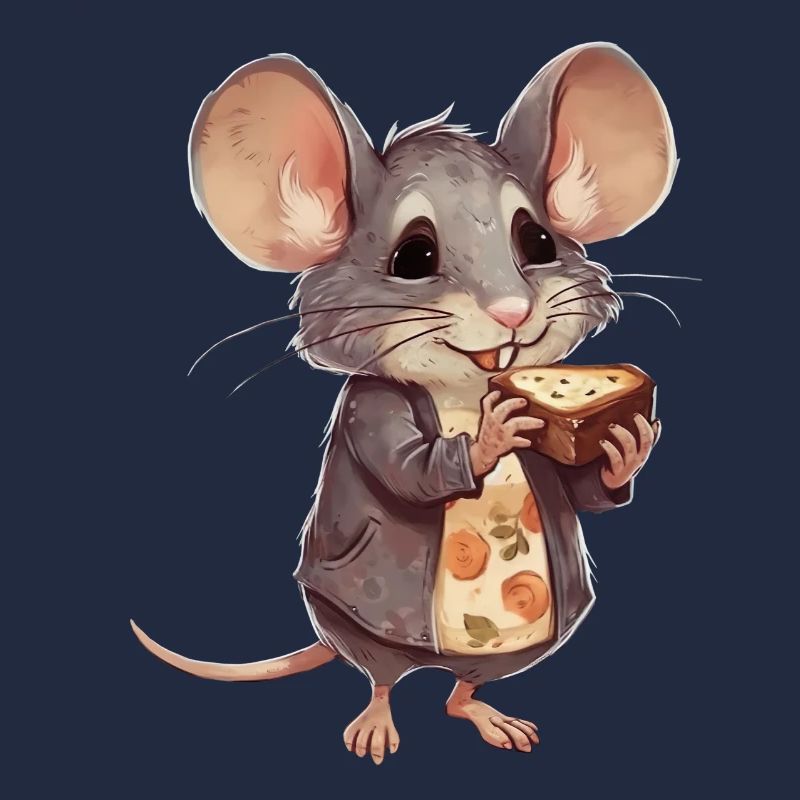 Souris heureuse avec biscuits aux pépites de chocolat