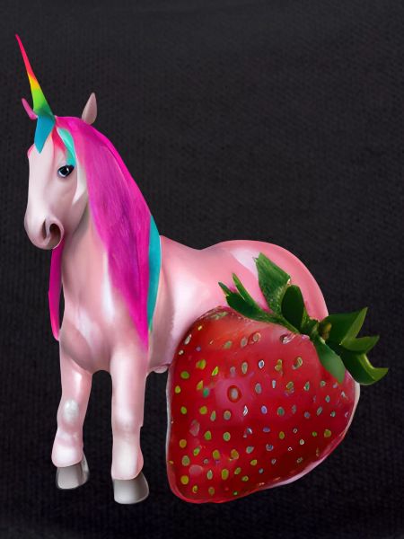 Einhorn mit Erdbeere