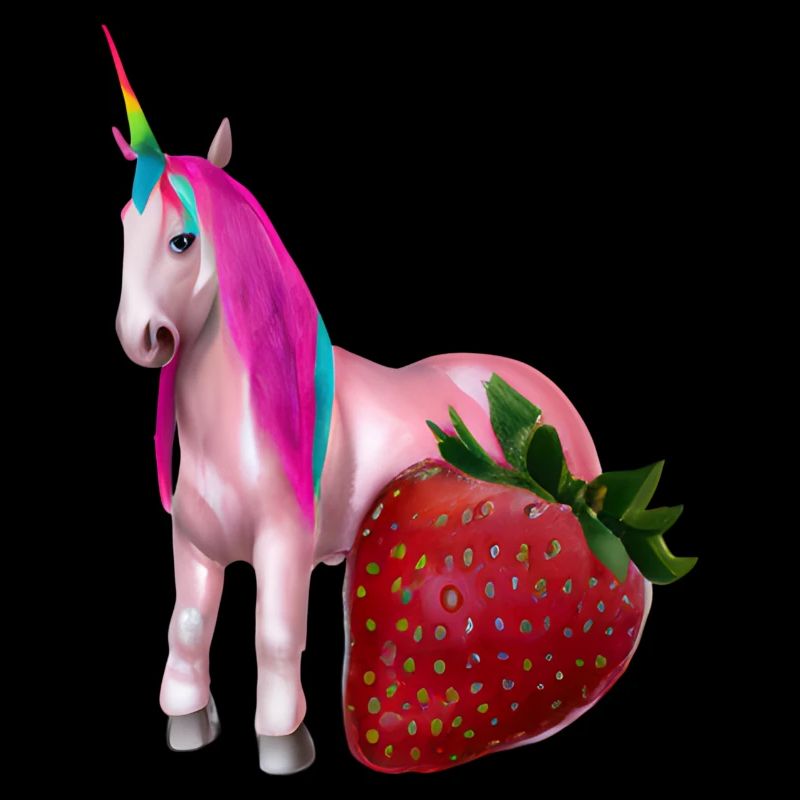 Einhorn mit Erdbeere