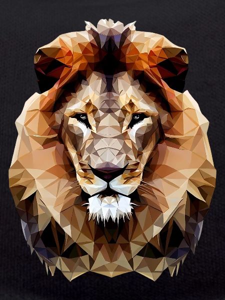 Modern polygon lion