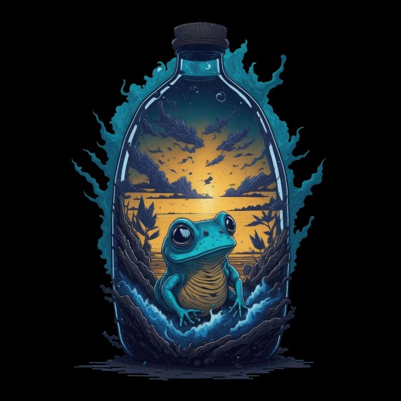 Frog Sunset Water Bottle