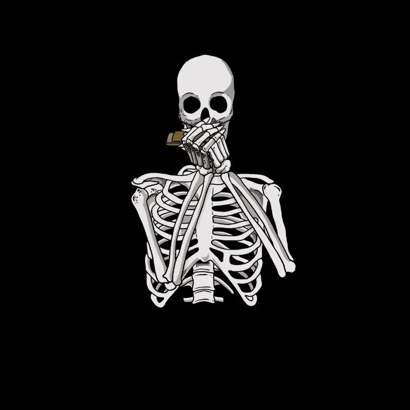 Skeleton joue de l’harmonica