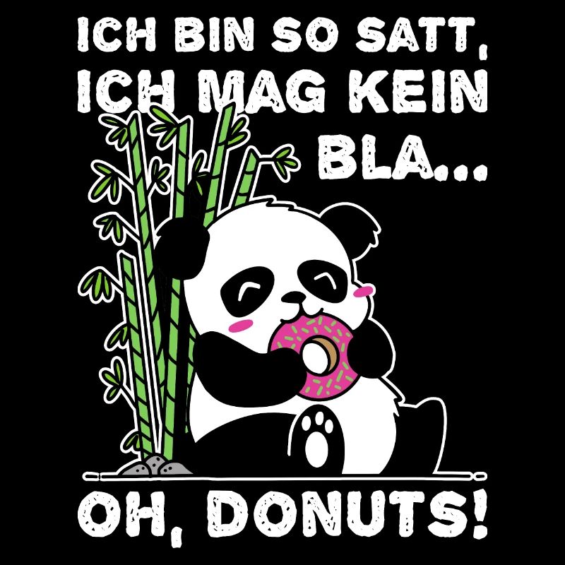 Süßer Panda Bambus Natur Donut Spruch