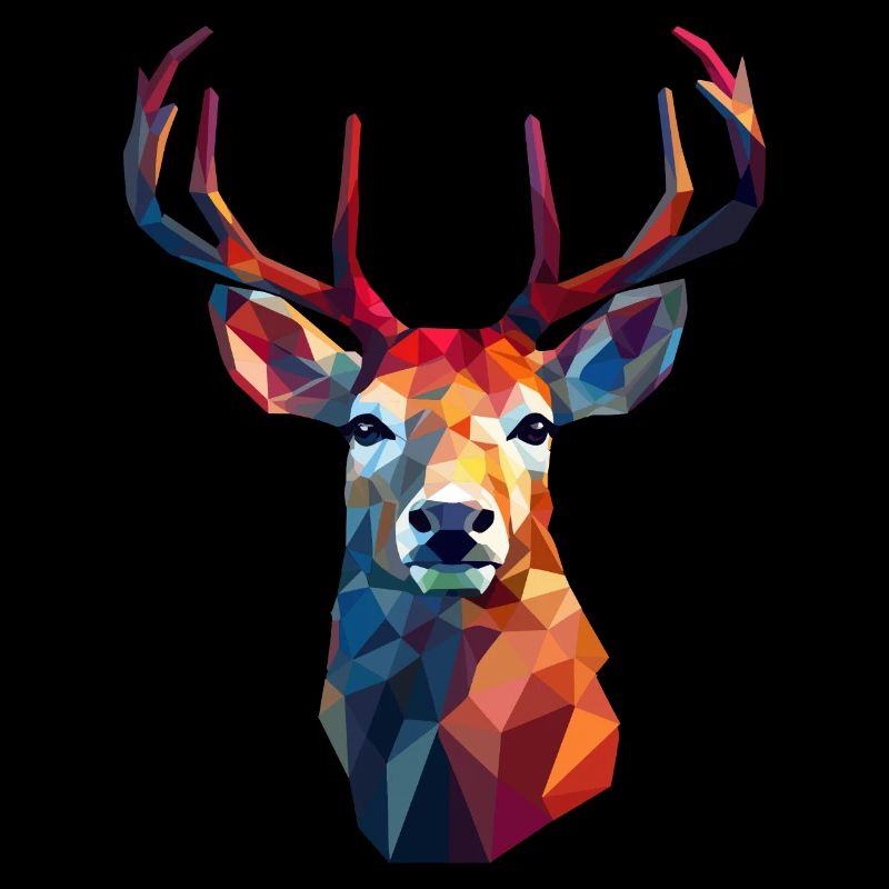 Deer head in low polygon style