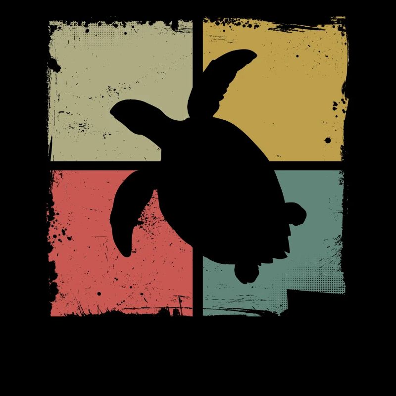 Sea Turtle Tortoise Retro Vintage