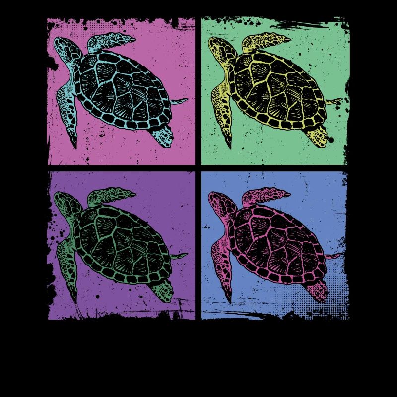 Sea Turtle Tortoise Retro Vintage