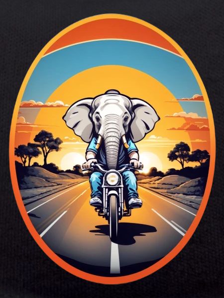Elephant on motorcycle